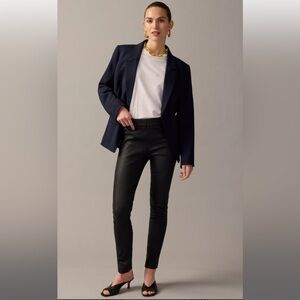 J Crew Black Leather Elastic Waist Pants.